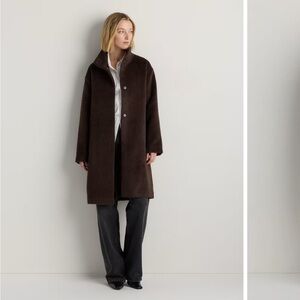 Quince Women Alpaca-Wool Stand Collar Coat Brown Outerwear S - sold out online
